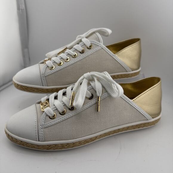 MICHAEL Kors Women’s Kristy Slides Tie Canvas Sneaker W/ Gold Accents Size 6 NIB - Picture 6 of 12